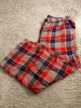 aerie Red Navy Plaid Flannel Skater Pajama Pants - size XL